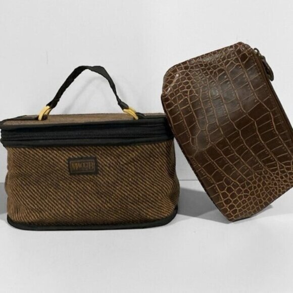 Maggie B brown and black make up bag case - Picture 1 of 15